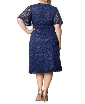 Plus Size Starry Sequin Lace Cocktail Dress