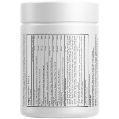 Raw Vitamin B-Complex Supplement - Essential B Vitamins with Probiotics, Digestive Enzymes, Fruits & Vegetables Methylfolate - Biotin, 60 Capsules