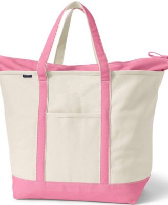 Extra Large 5 Pocket Zip Top Canvas Tote Bag