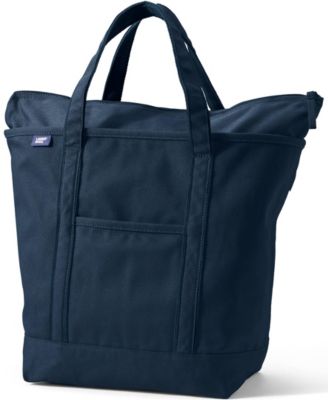 School Uniform Large Solid Color 5 Pocket Zip Top Canvas Tote Bag