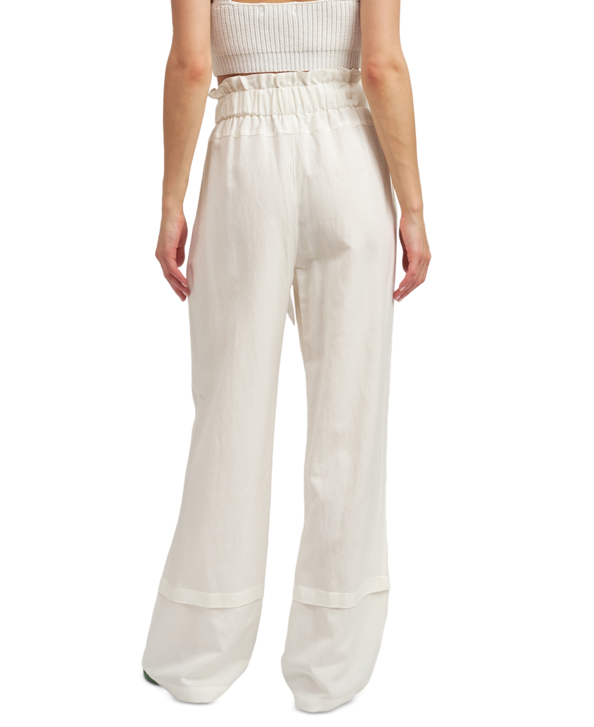 Shop En Saison Women's Jesse Paperbag Drawstring Pants In Off White