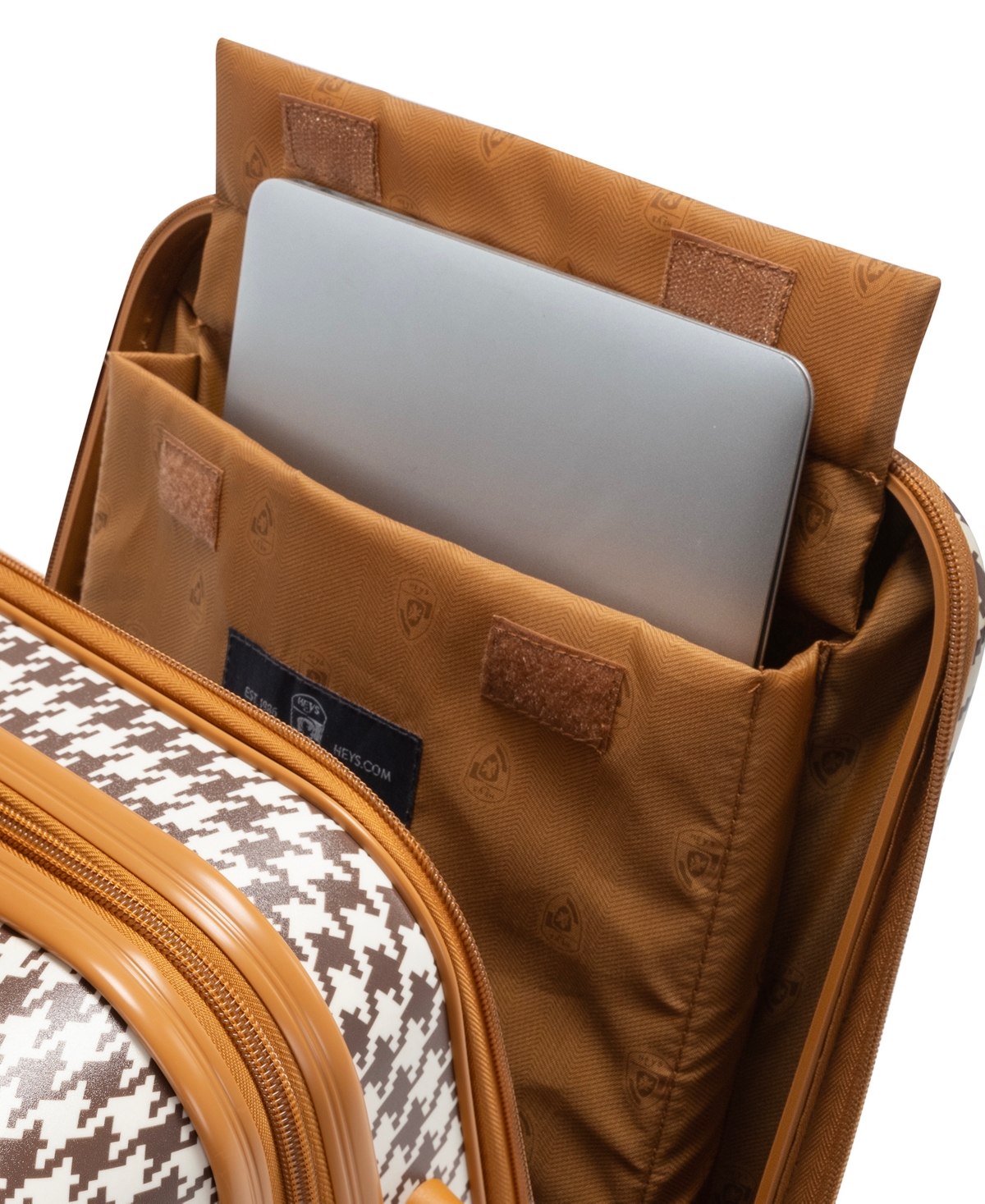 Heys Hey's Ez Fashion Hardside 21" Carryon Spinner Luggage In Brown Houndstooth