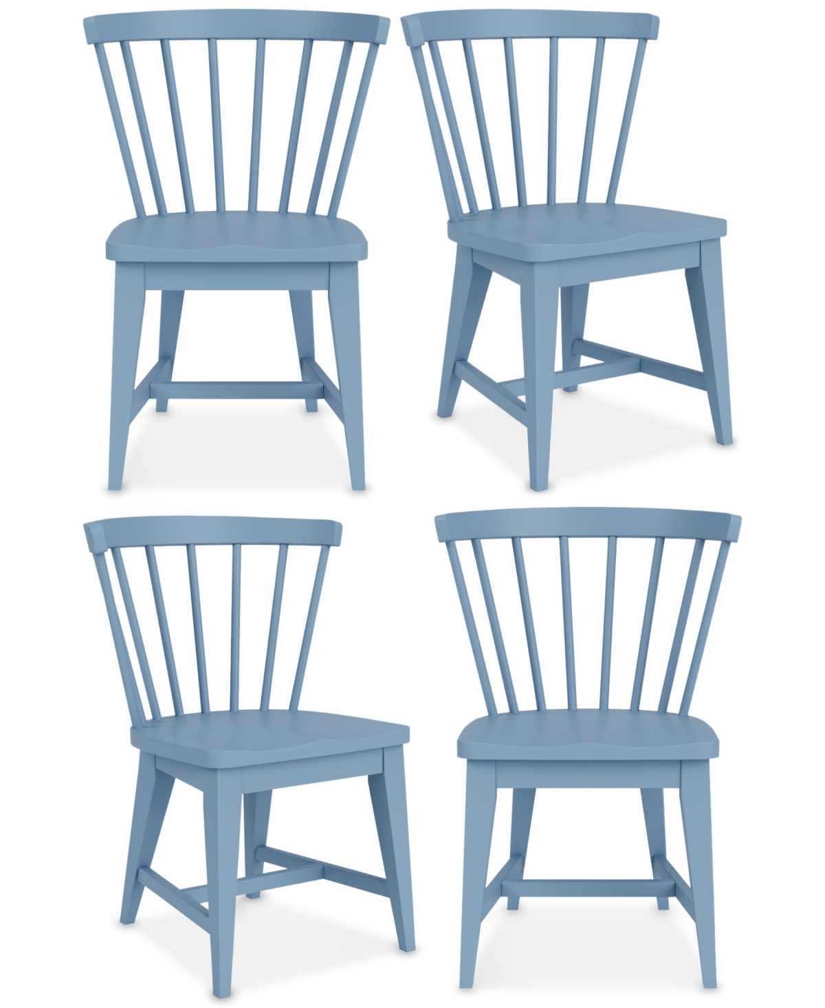 Shop Macy's Catriona 4 Pc. Wood Side Chair Set In Blue