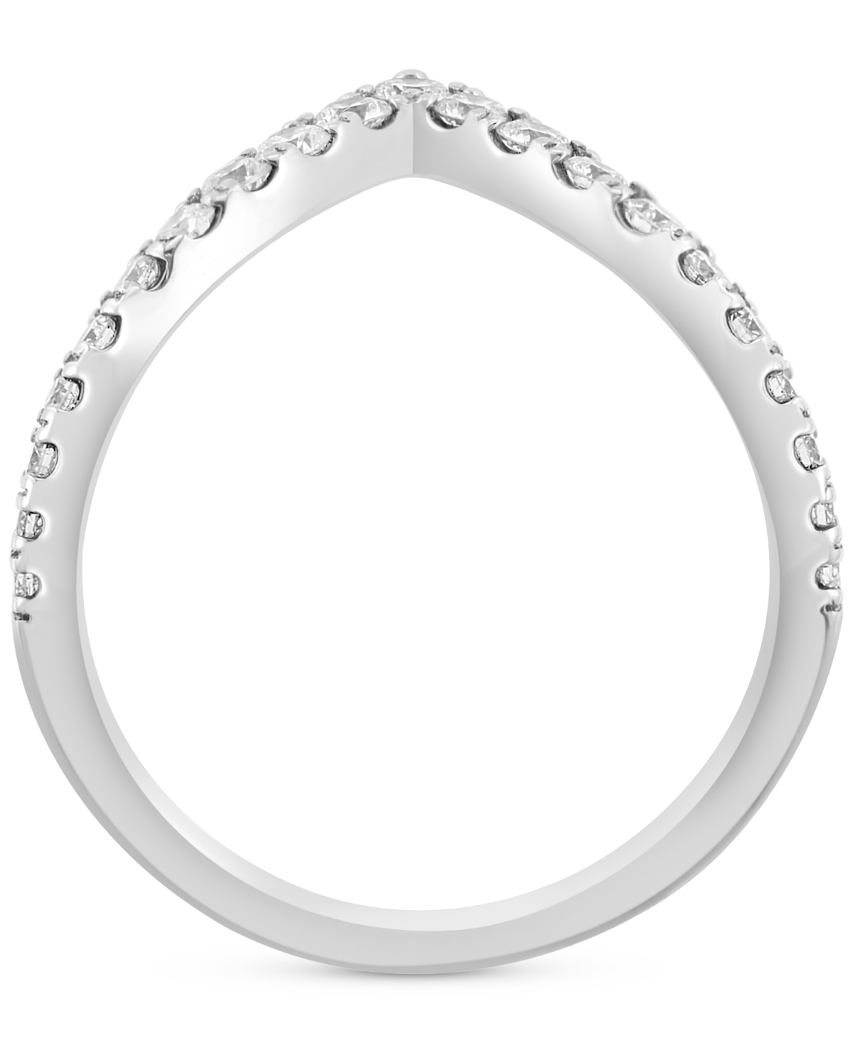 Shop Effy Collection Effy Diamond Chevron Ring (1/2 Ct. T.w.) In 14k White Gold