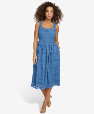 kensie - Women's Textured Sweetheart-Neck Midi Dress