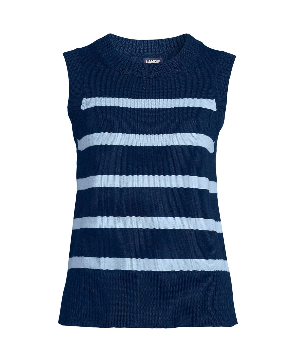 Women's Drifter Cable Stitch Sweater - Navy/soft blue breton stripe