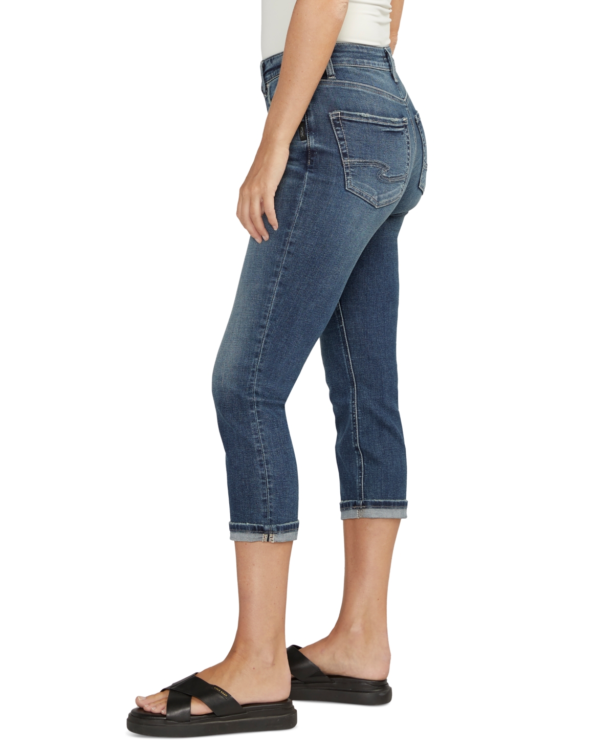 Silver Jeans Co. Women's Avery High-Rise Curvy-Fit Capri Jeans