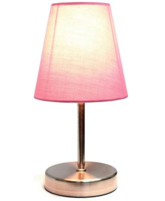 Nauru 10.5" Traditional Petite Metal Stick Bedside Table Desk Lamp with Fabric Empire Shade
