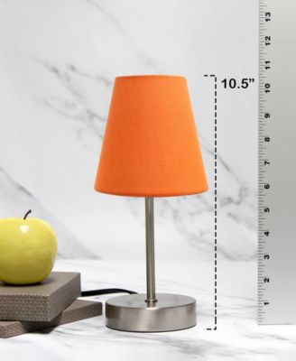 Nauru 10.5" Traditional Petite Metal Stick Bedside Table Desk Lamp with Fabric Empire Shade