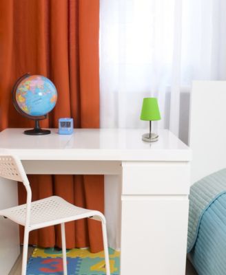 Nauru 10.5" Traditional Petite Metal Stick Bedside Table Desk Lamp with Fabric Empire Shade