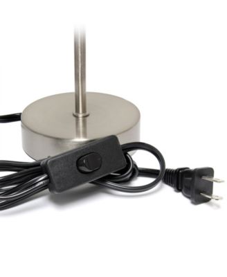 Nauru 10.5" Traditional Petite Metal Stick Bedside Table Desk Lamp with Fabric Empire Shade