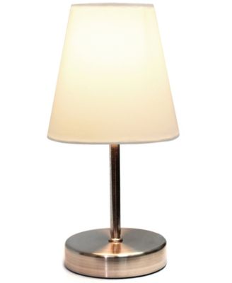 Nauru 10.5" Traditional Petite Metal Stick Bedside Table Desk Lamp with Fabric Empire Shade