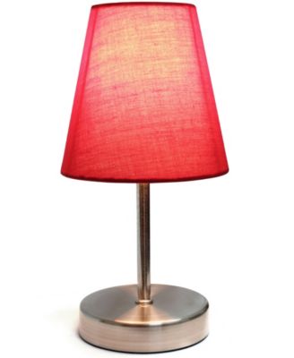Nauru 10.5" Traditional Petite Metal Stick Bedside Table Desk Lamp with Fabric Empire Shade