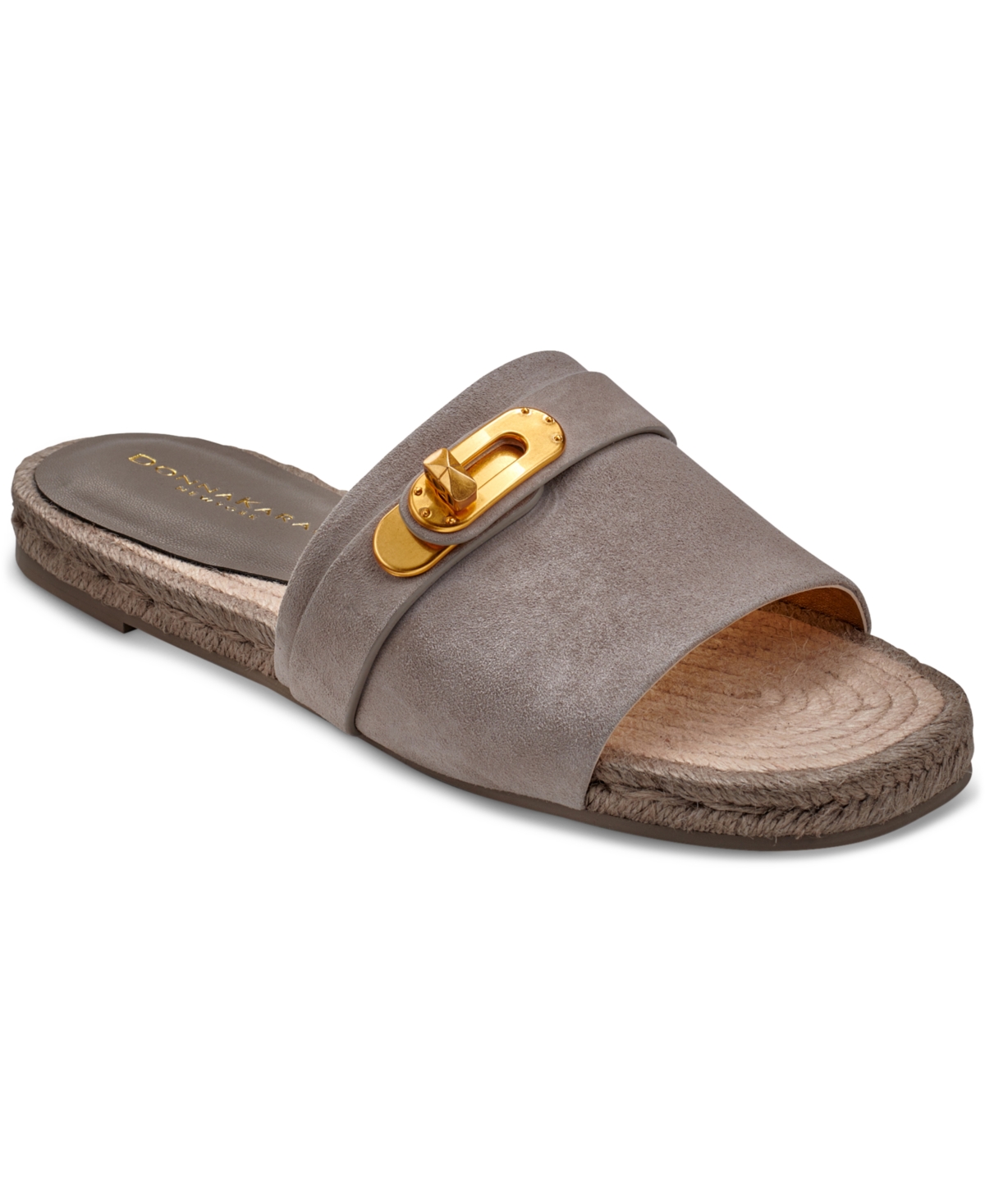 Shop Donna Karan Taci Slip-on Turnbuckle Slide Sandals In Cloudy