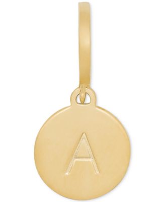 kate spade new york - Gold-Tone Initial Polished Disc Charm Pendant