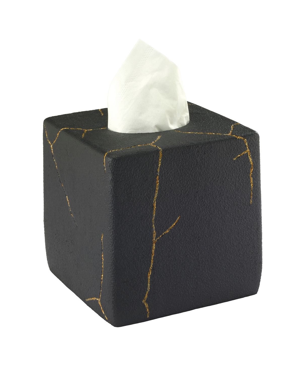 Shop Nicole Miller Sydney Tissue Cover In Blk,gold