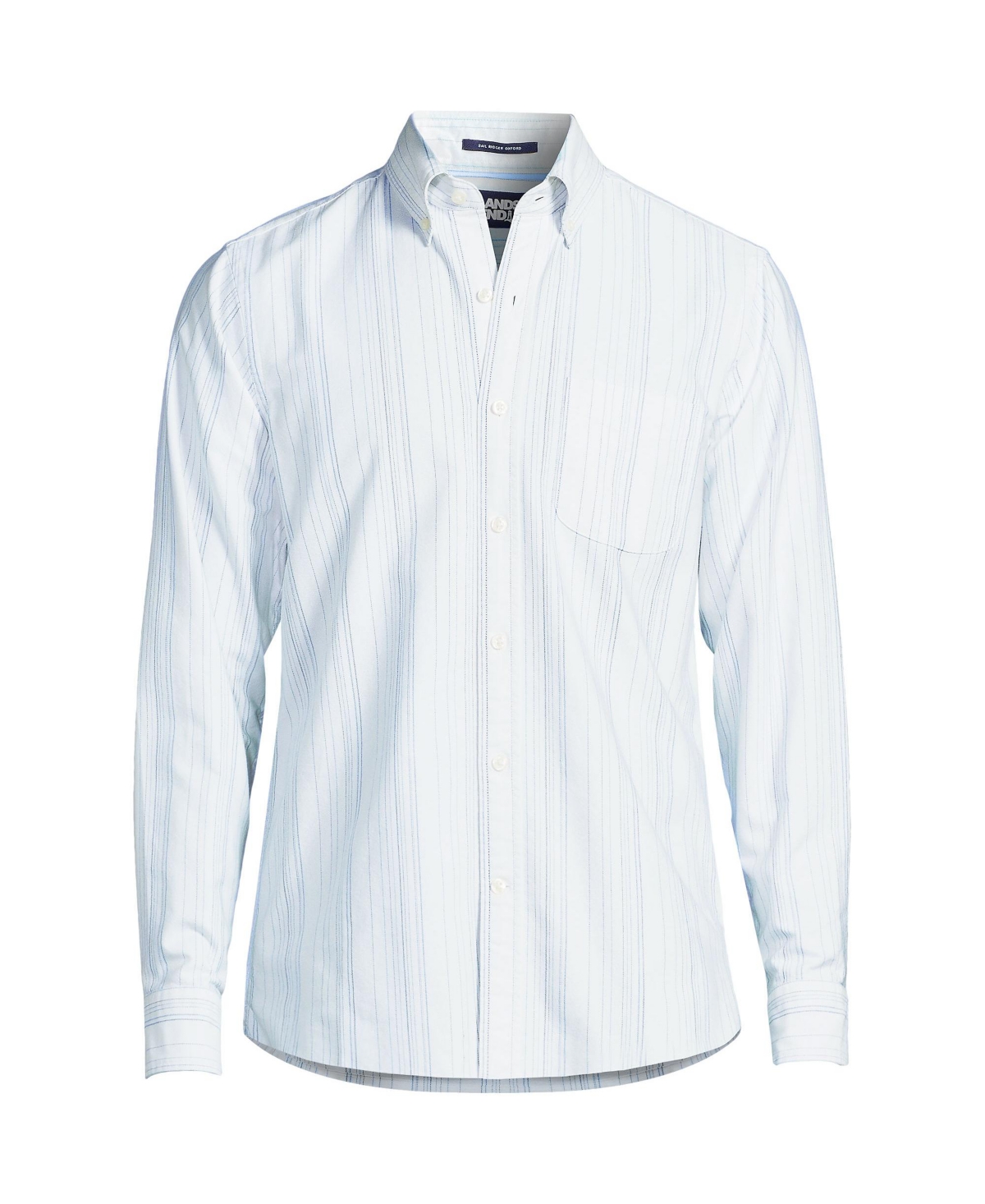 Men's Traditional Fit Sail Rigger Oxford Shirt - White/blue multi pinstripe