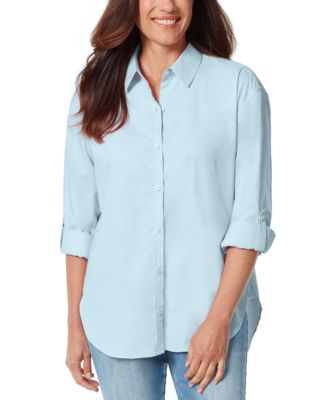 Gloria Vanderbilt - Petite Amanda Cotton Button-Front Shirt