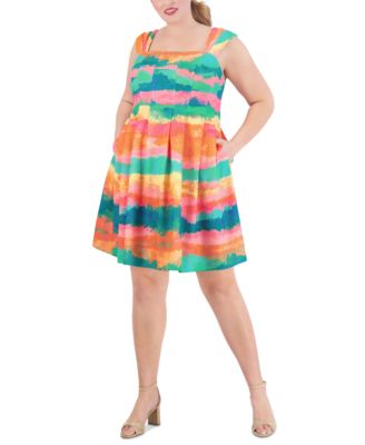 Vince Camuto - Plus Size Square-Neck Fit & Flare Dress