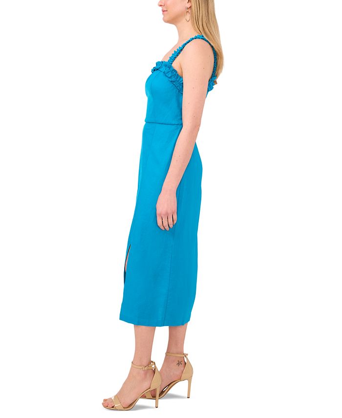 1.STATE Women's Ruffled Square-Neck Sleeveless Midi Dress - Macy's