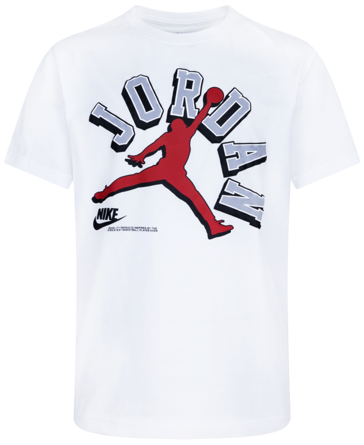 Shop Jordan Big Boys Varsity Jumpman Short Sleeve Tee In White