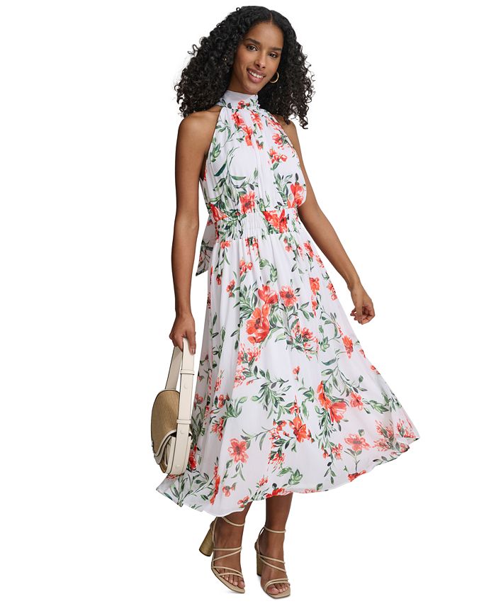 ladies petite dresses Aspiga Sustainable Billie Short Sleeve Cotton Summer Printed Size:UK 12 - EU 46 Red Holiday Dress for Girls Junior High & Middle