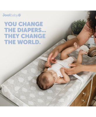 Soft Changing Pad + Washable Cover, Non-Slip - Fits Standard Changing Tables & Dressers (Gray)
