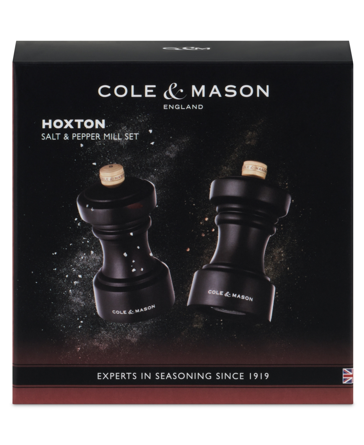 Cole & Mason Hoxton 4" Wooden Salt & Pepper Mill Gift Set In Dark Brown