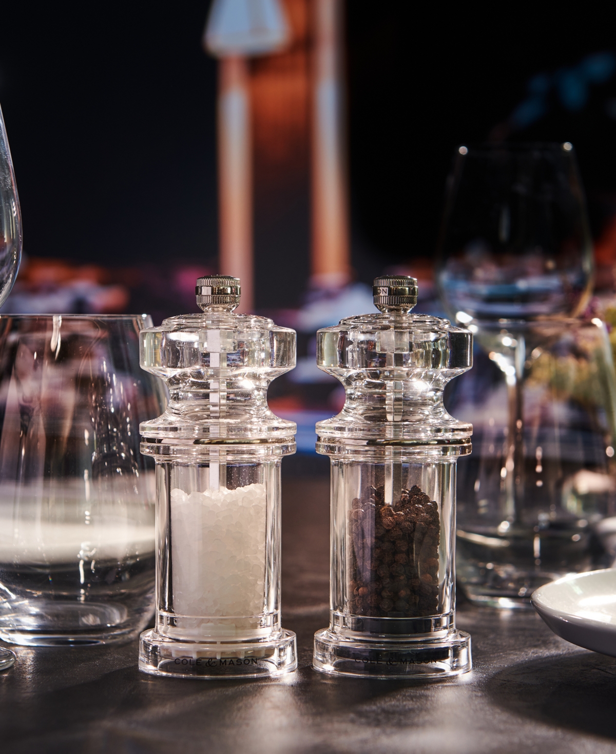 Cole & Mason Acrylic 5.5" Salt & Pepper Mill Gift Set In No Color