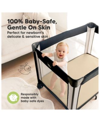 2-Pack Mini Crib Sheets, Pack and Play Sheets Fitted, Pack N Play Sheets, Organic Fitted Crib Sheet Cover