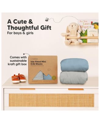 2-Pack Mini Crib Sheets, Pack and Play Sheets Fitted, Pack N Play Sheets, Organic Fitted Crib Sheet Cover