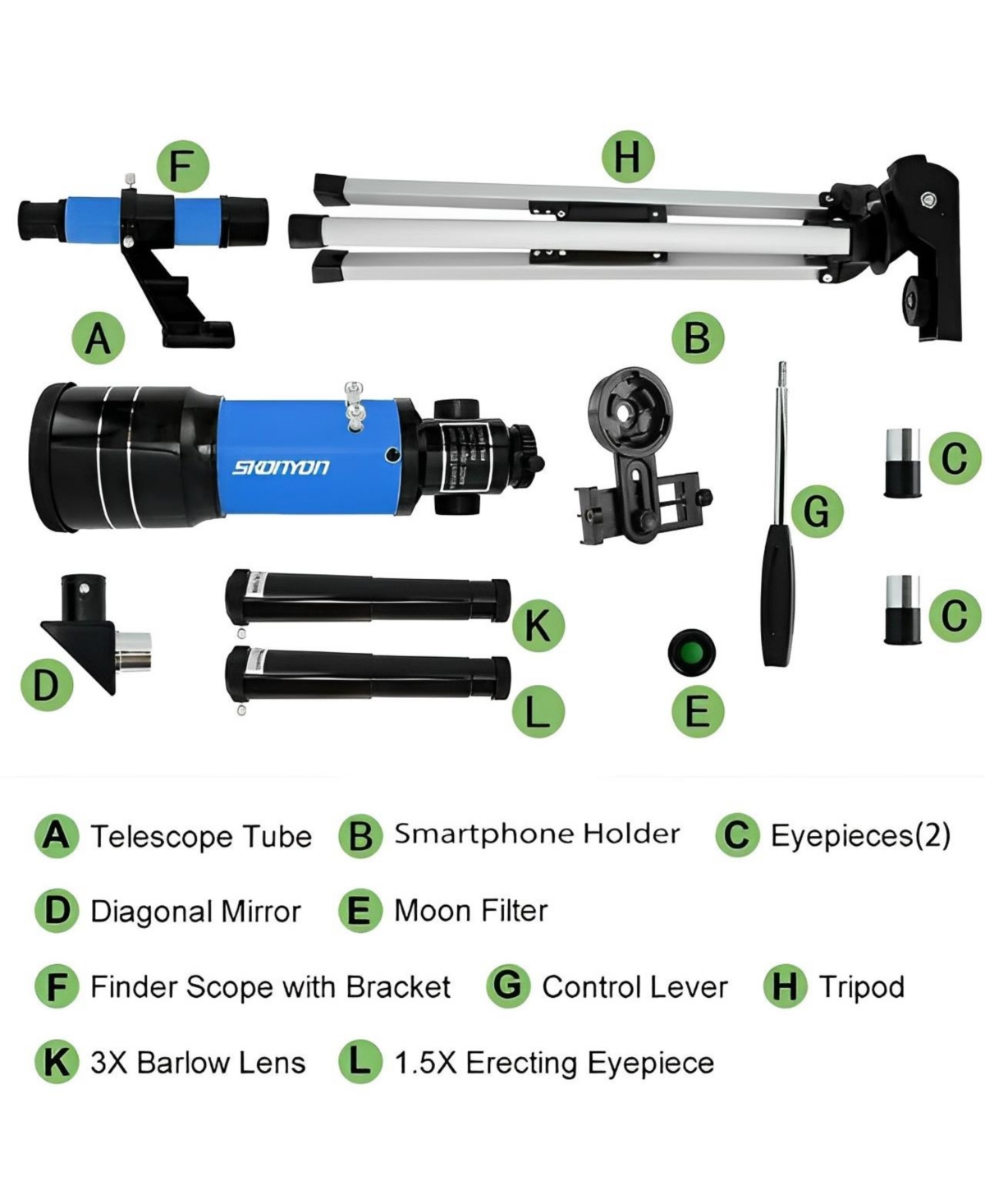 Telescope 70mm Aperture 300mm Az Mount Telescope with Stand and Phone Adapter for Kids, Adults and Beginners