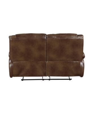 White Label Ouray 64" Leather Double Reclining Love Seat