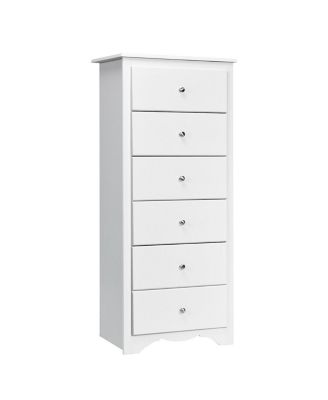 23" MDF Wood 6-Drawer Dresser Cabinet Clothes Storage Furniture for Bedroom