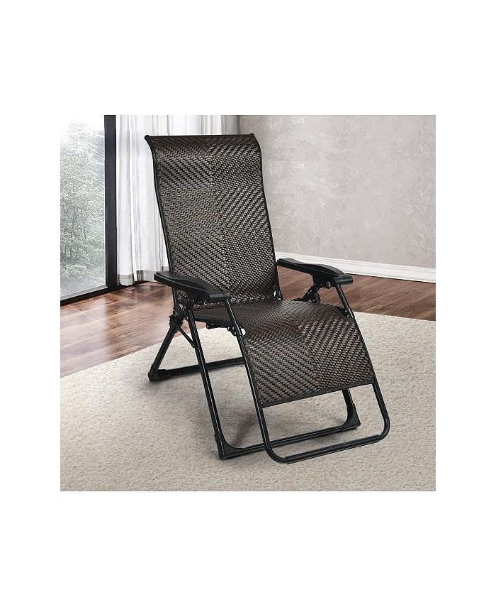 Slickblue Patio Rattan Zero Gravity Lounge Chair - Macy's