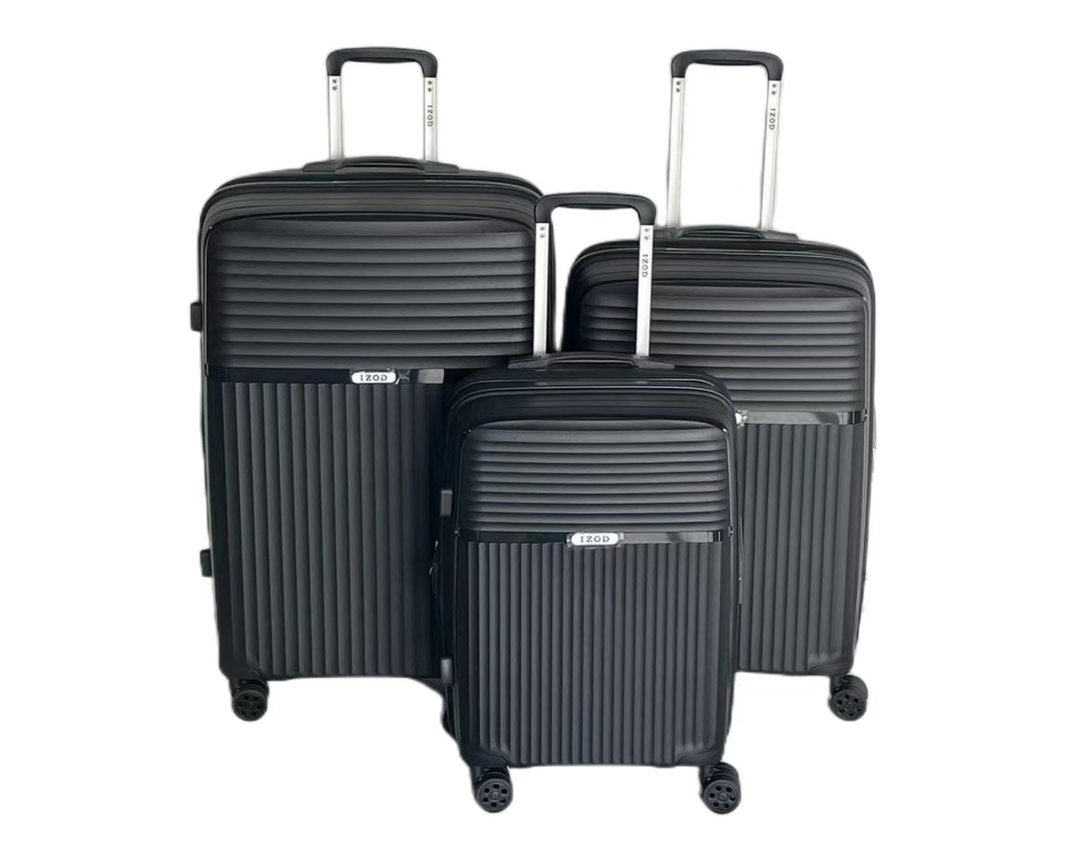 Siri Polycarbonate Hard shell Expandable Lightweight 360 Dual Spinning Wheels Combo Lock 3 Piece Luggage Set - Navy