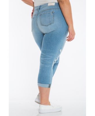 Plus Size Mid Rise Boyfriend Jeans