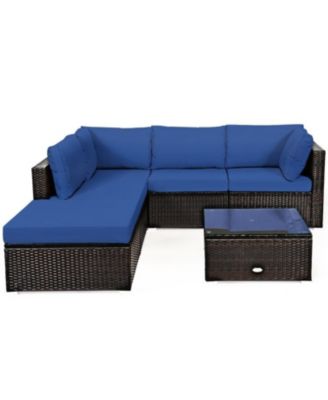 6-Piece Outdoor Patio Sectional Sofa Set with Coffee Table Comfortable and Stylish Seating for Your Garden or Patio