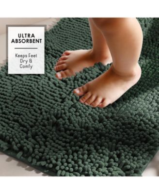 Ultra Soft Non-Slip Chenille Bath Rug - Quick Dry, Machine Washable - Large 26”x44”