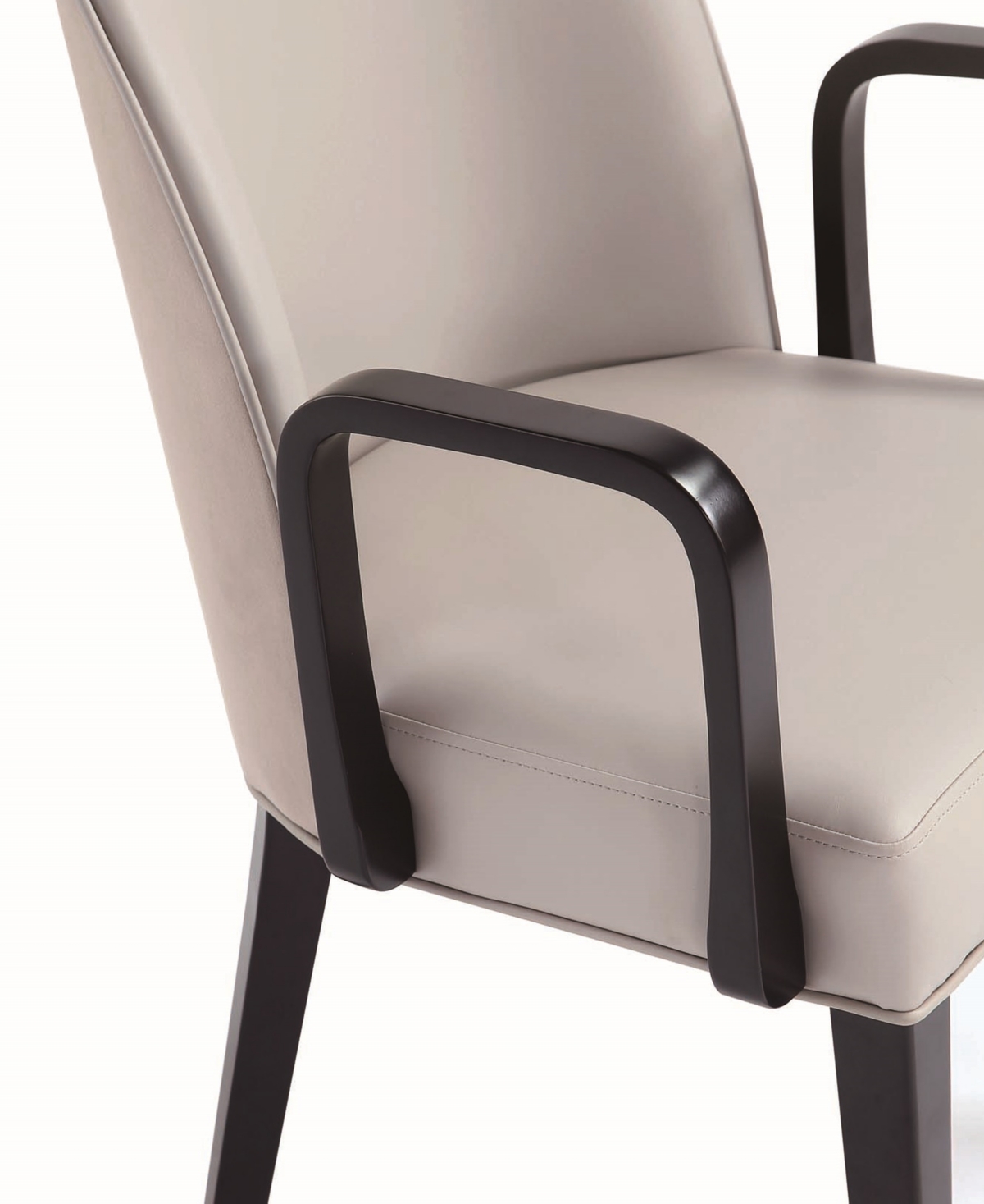 Manhattan Comfort Hillman Leatherette And Velvet Upholstered Beech Wood Dining Armchair In Heather Gray