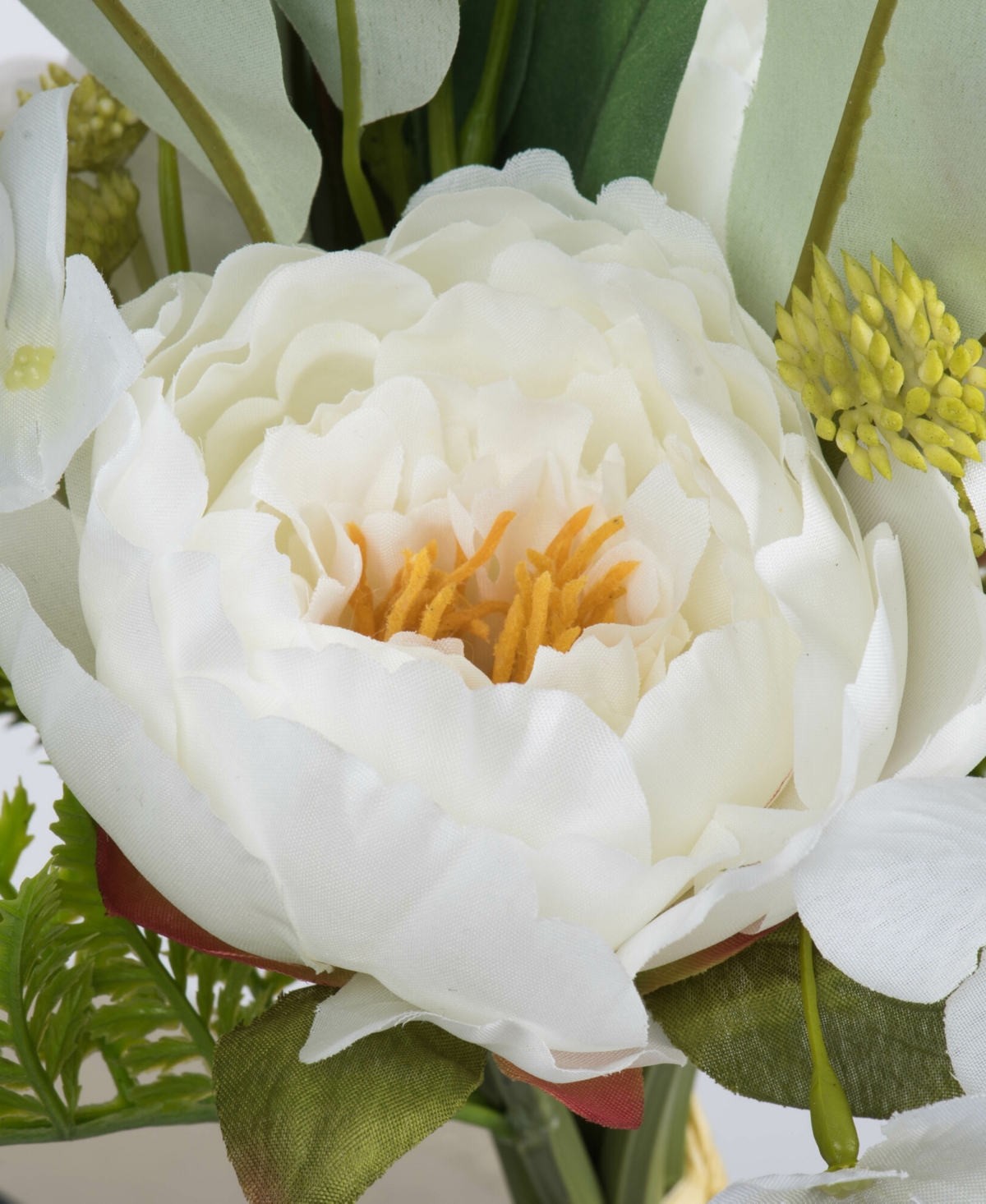 Vickerman 14'' Artificial White Peony Bouquet, Pack Of 2 In White
