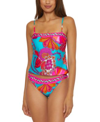 Trina Turk Women s Meilani Border Print Tankini Top Hardware Trim Hipster Bikini Bottoms Macy s