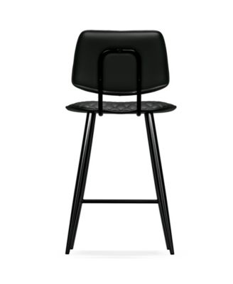 Raya Counter Height Stool (Set of 2) in Black Pu Leather