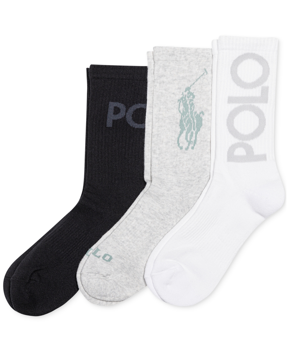 Polo Ralph Lauren Women's 3-pk. Tonal Logo Crew Socks In Multi