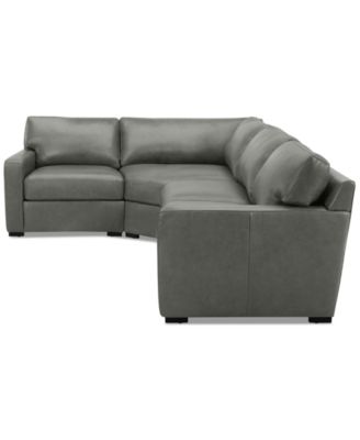 Radley 113" 4-Pc. Leather Wedge Sectional