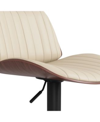 Goulding Adjustable Swivel Bar Stool in Cream Pu Leather