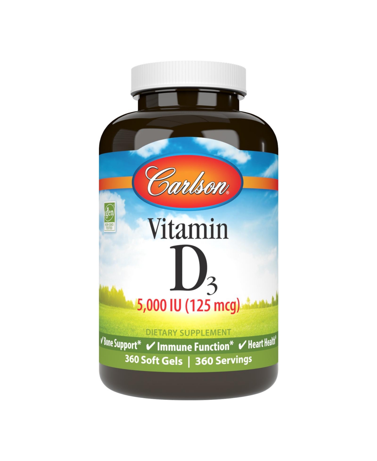 Carlson - Vitamin D3 5000 Iu (125 mcg), Cholecalciferol, Immune Support, 360 Softgels