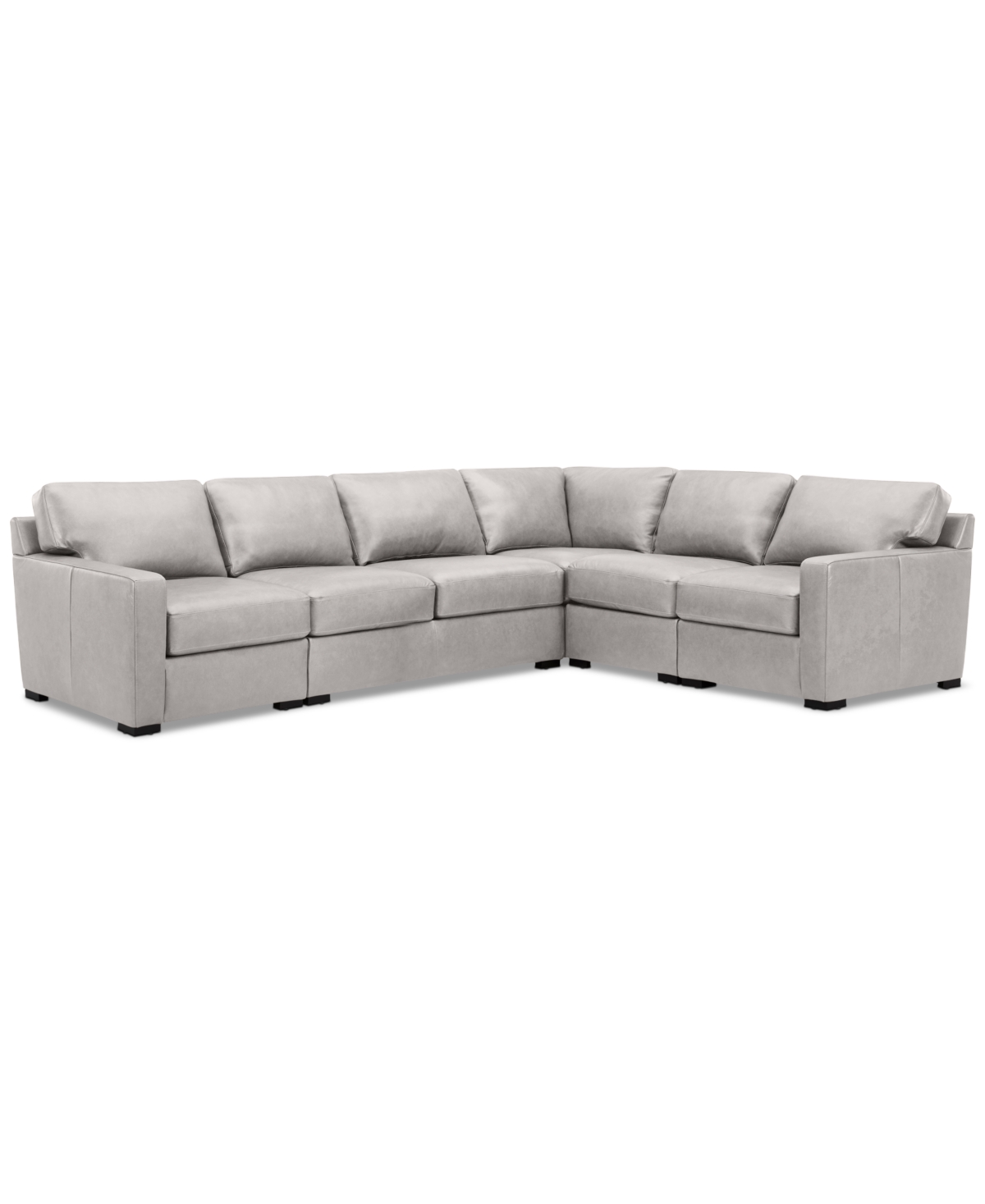 Macy's Radley 113" 4-pc. Leather Wedge Sectional, Created For  In Ash