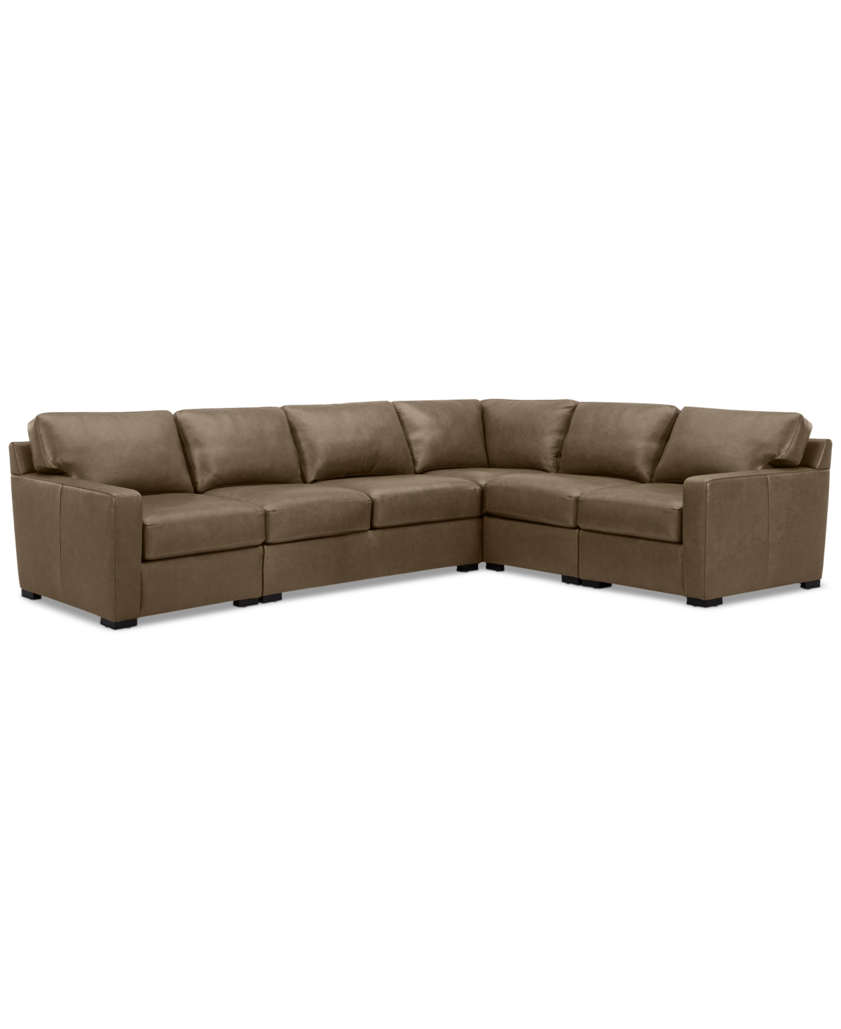 Macy's Radley 113" 4-pc. Leather Wedge Sectional, Created For  In Sand