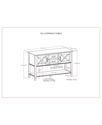 Ela Solid Wood Console Table in Smoky Brown